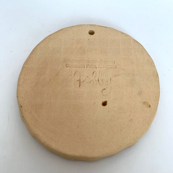 Moose Stoneware Bread Warmer Food Tile w/Basket Hot or Cold Trivet Handcrafted - Picture 6 of 12